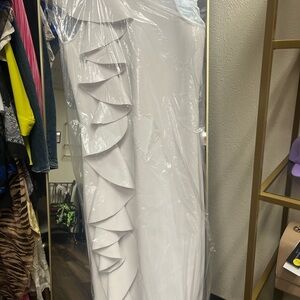 Elegant White Ruffled Dress